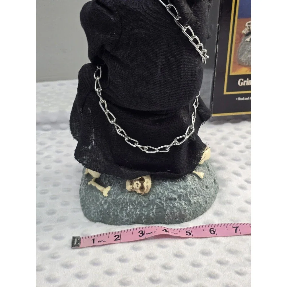 Gemmy Grim Reaper Playing Violin 1996 Halloween Factory  Working Vintage Boxed